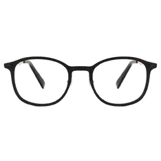 Oval Black Gold Eyeglasses