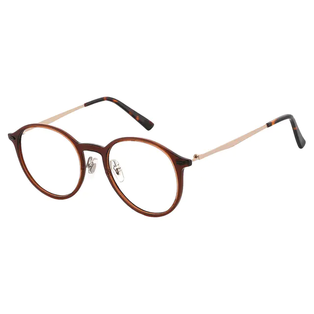Round Brown Eyeglasses