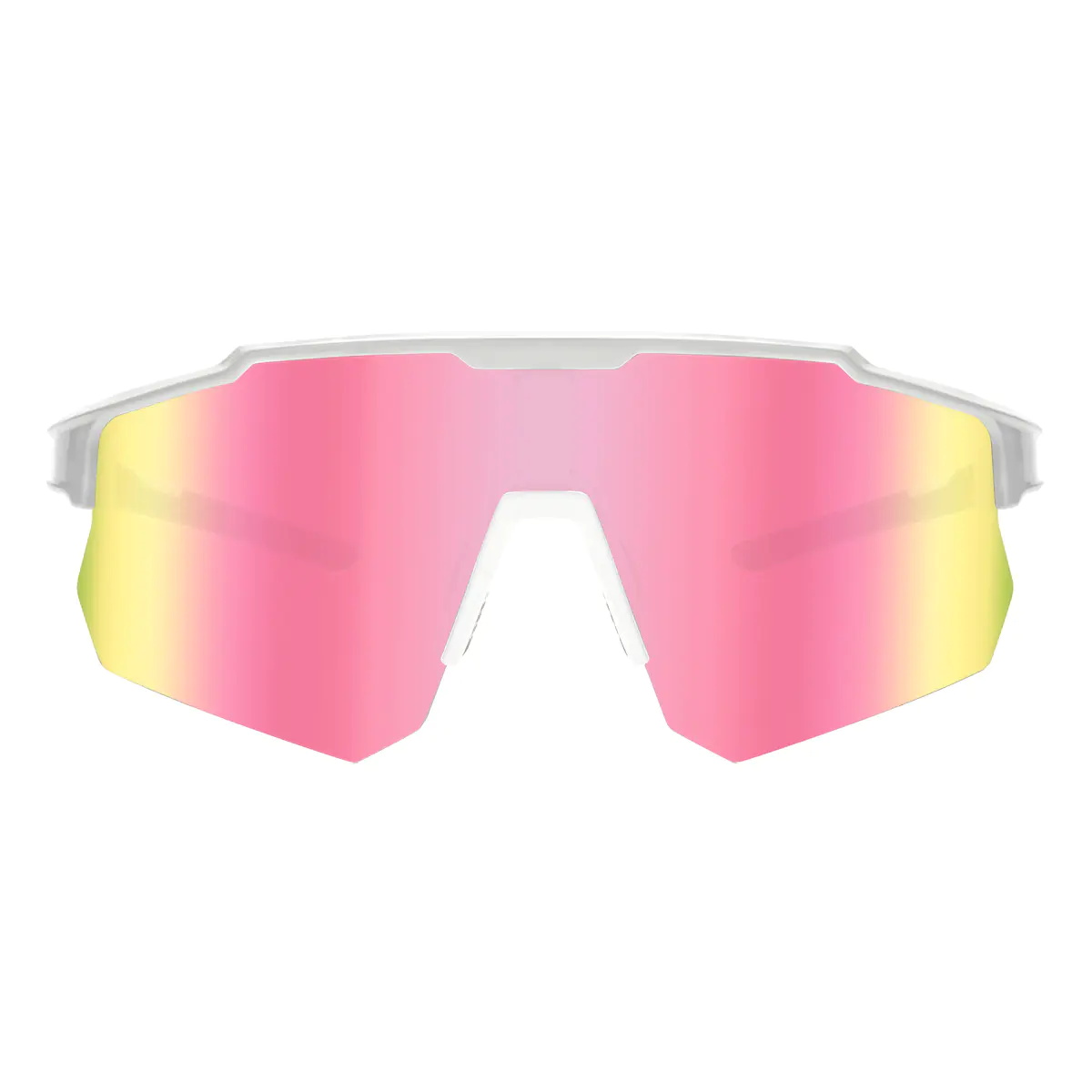 Rectangle Iridescent Pink Cycling Sunglasses