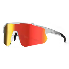 Rectangle Iridescent Red Cycling Sunglasses