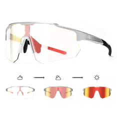Rectangle Iridescent Red Cycling Sunglasses