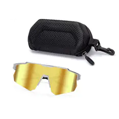 Photochromic Iridescent Gold Cycling Eyeglasses
