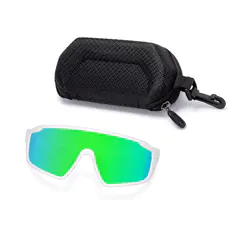 Photochromic Iridescent Green Sport Eyeglasses