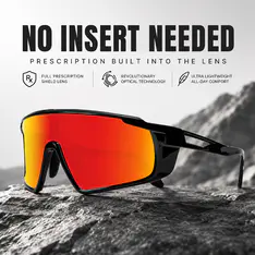 Photochromic Iridescent Red Sport Eyeglasses