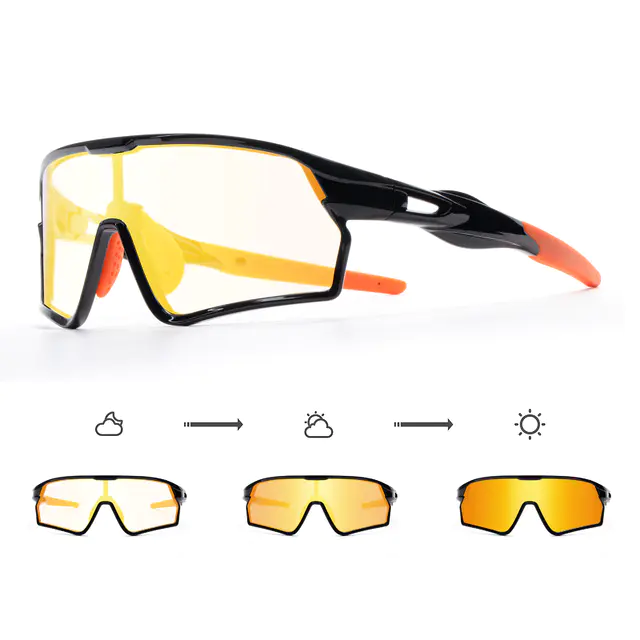 Photochromic Iridescent Gold Cycling Eyeglasses