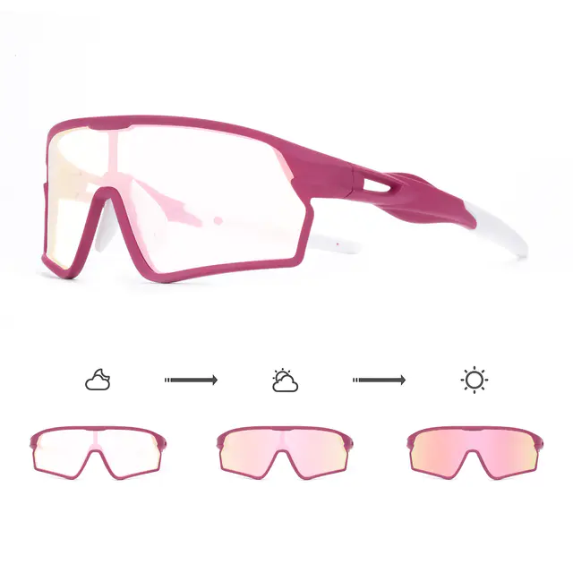Photochromic Iridescent Pink Sport Eyeglasses