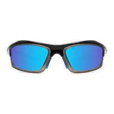 Rectangle Iridescent Blue Sports Sunglasses