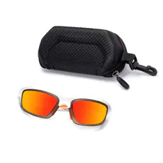 Rectangle Iridescent Red/Orange Sports Sunglasses