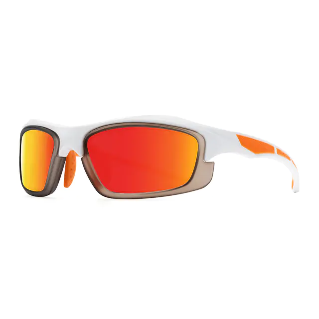 Rectangle Iridescent Red/Orange Sports Sunglasses