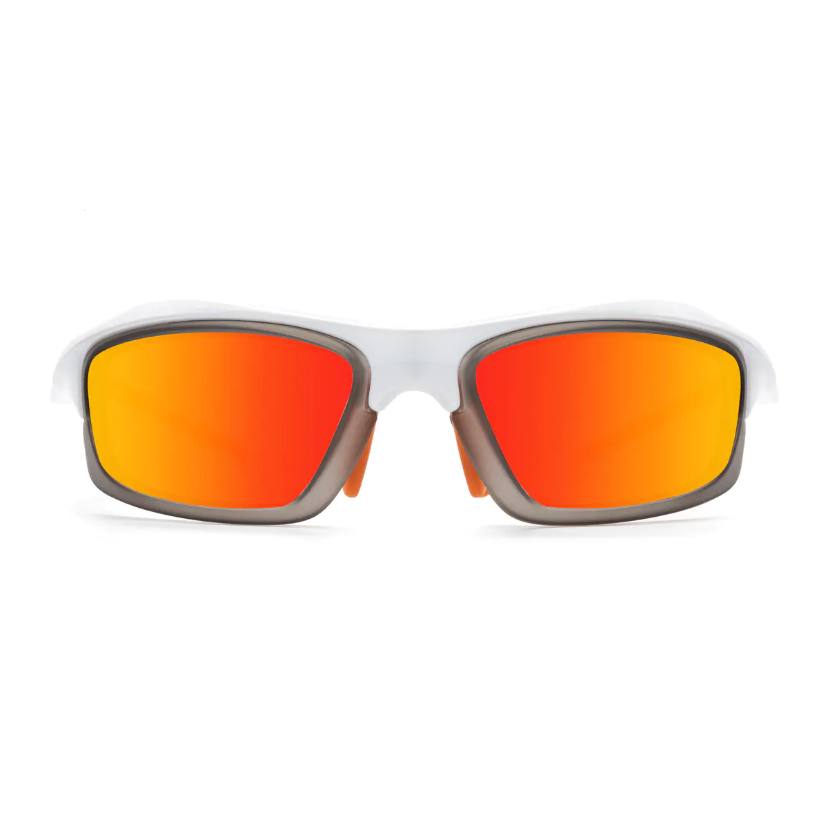 Rectangle Iridescent Red/Orange Sports Sunglasses