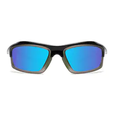 Rectangle Iridescent Blue/Green Sports Sunglasses