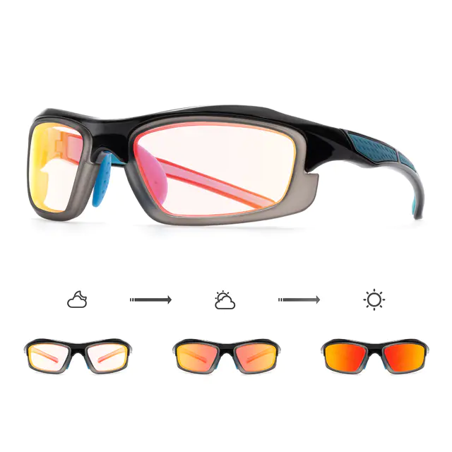 Photochromic Iridescent Red Sport Eyeglasses