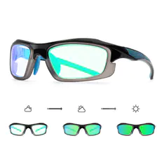 Photochromic Iridescent Green Cycling Eyeglasses