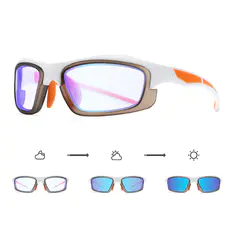 Photochromic Iridescent Blue Cycling Eyeglasses