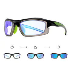 Photochromic Iridescent Blue Cycling Eyeglasses