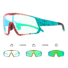 Photochromic Iridescent Green Cycling Eyeglasses