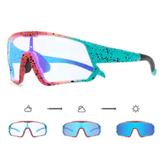 Photochromic Iridescent Blue Sport Eyeglasses