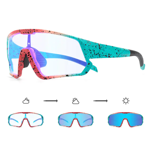 Photochromic Iridescent Blue Sport Eyeglasses