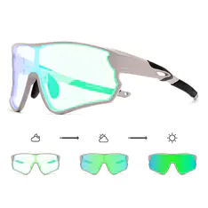 Photochromic Iridescent Green Cycling Eyeglasses