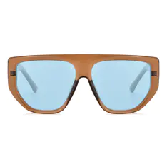 Geometric Transparent Brown Sunglasses