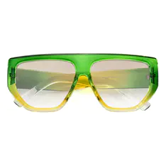 Geometric Gradient Green/Yellow Sunglasses