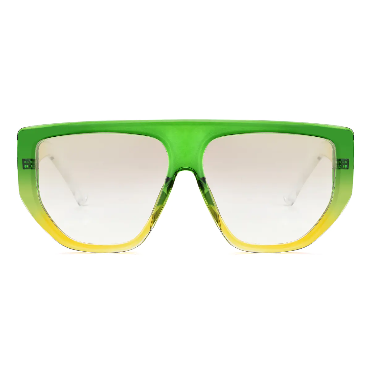 Geometric Gradient Green/Yellow Sunglasses