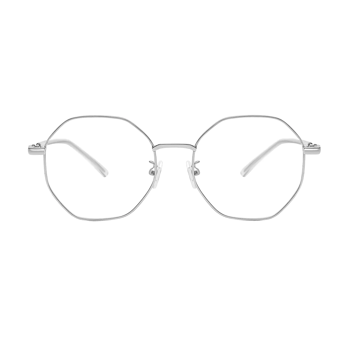 Geometric Silver Eyeglasses