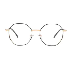 Geometric Black Gold Eyeglasses