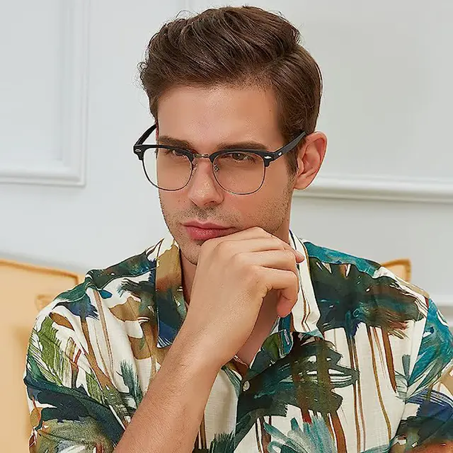 Browline Black/Silver Eyeglasses