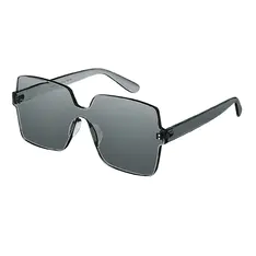 Geometric Transparent Gray Sunglasses