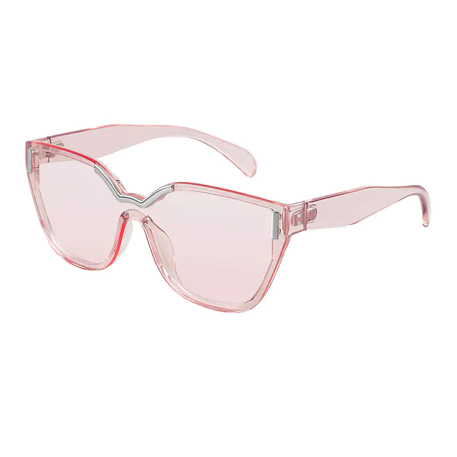 Geometric Transparent Pink Sunglasses
