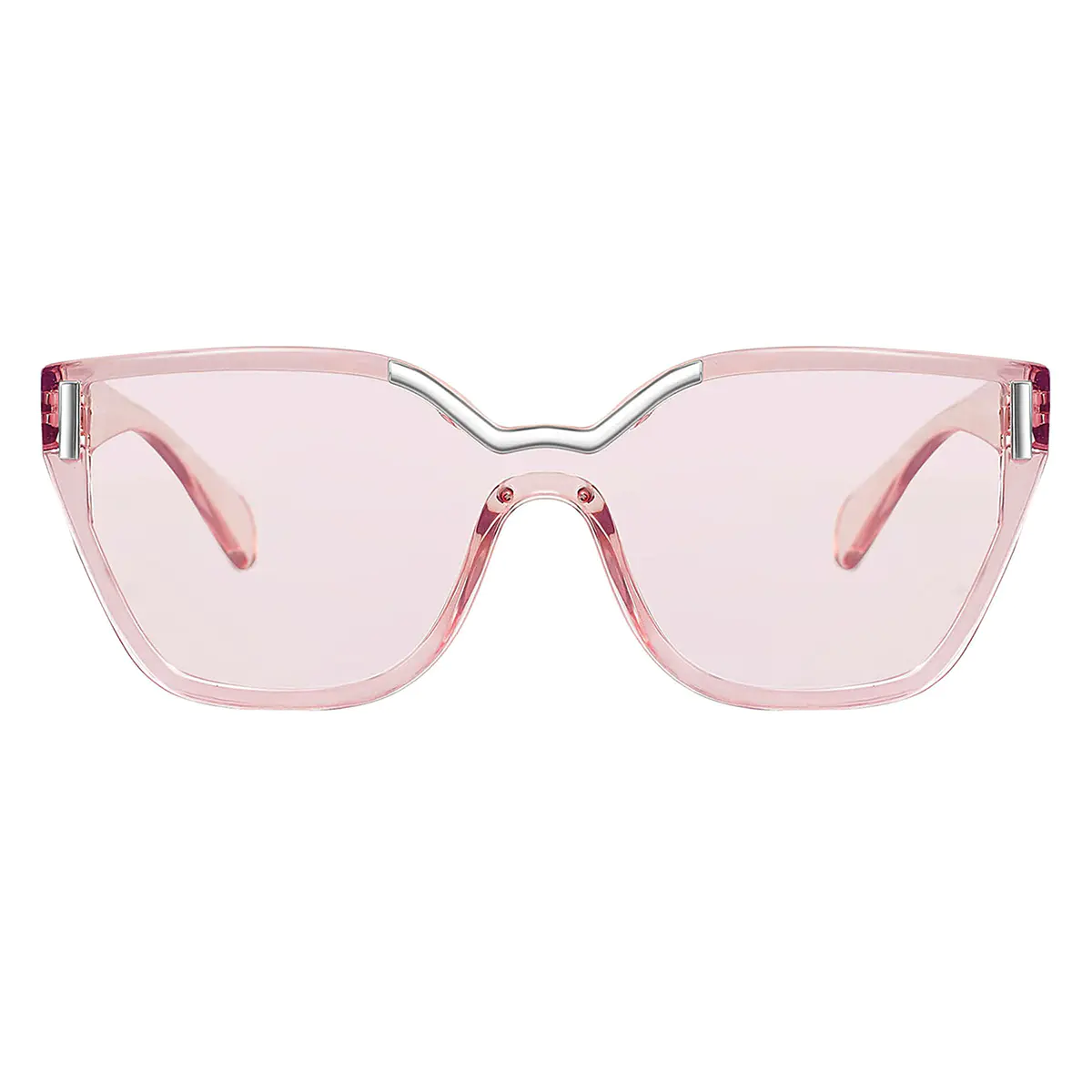 Geometric Transparent Pink Sunglasses