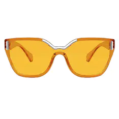 Geometric Transparent Orange Sunglasses