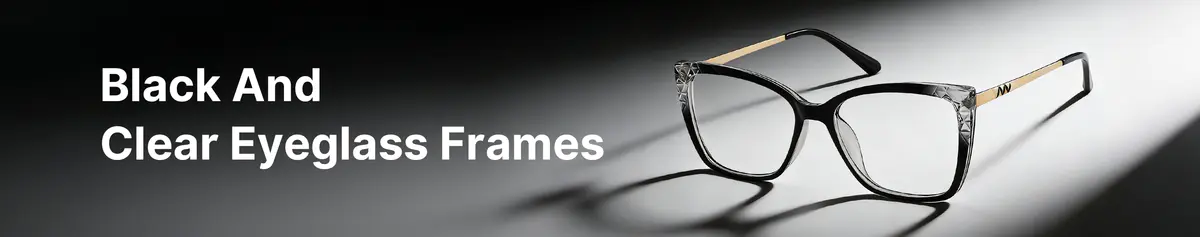 Black And Clear Frames Eyeglasses | Designer Glasses Online for Sale | EFE